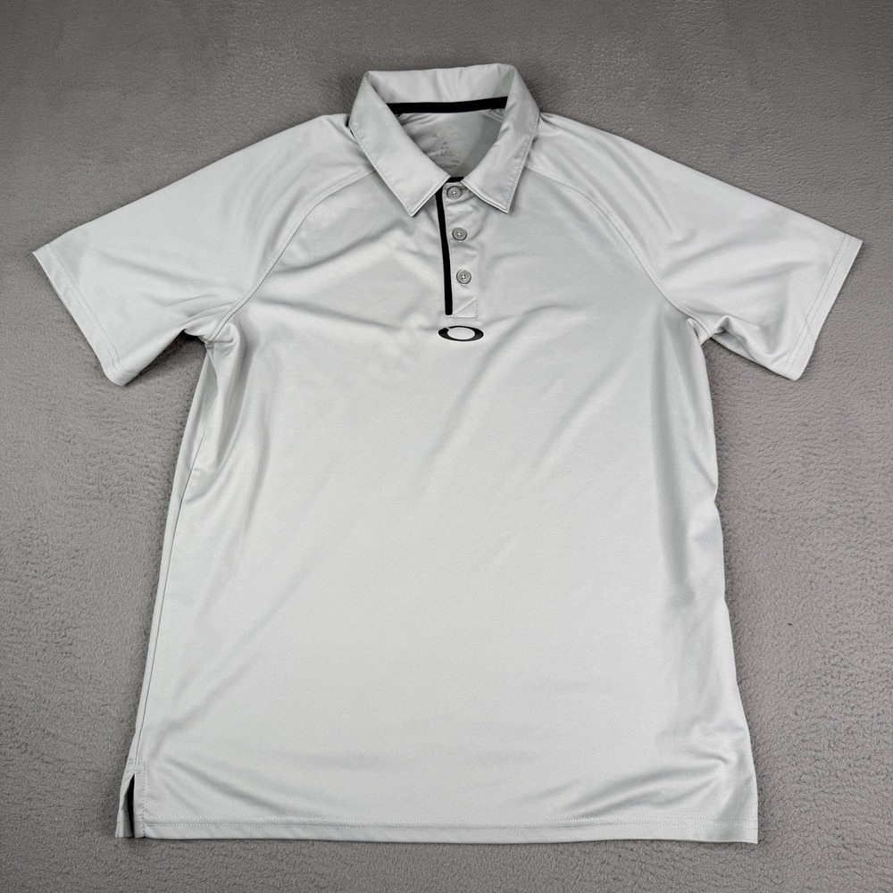 Oakley Polo Shirt Mens Small Gray Hydrolix Golf Performance‎ Center Logo